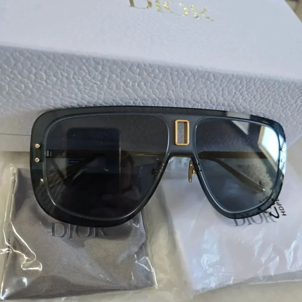 Dior ULTRADIOR MU B0B0 BRAND NEW Sunglasses Gold Blue Unisex Mask